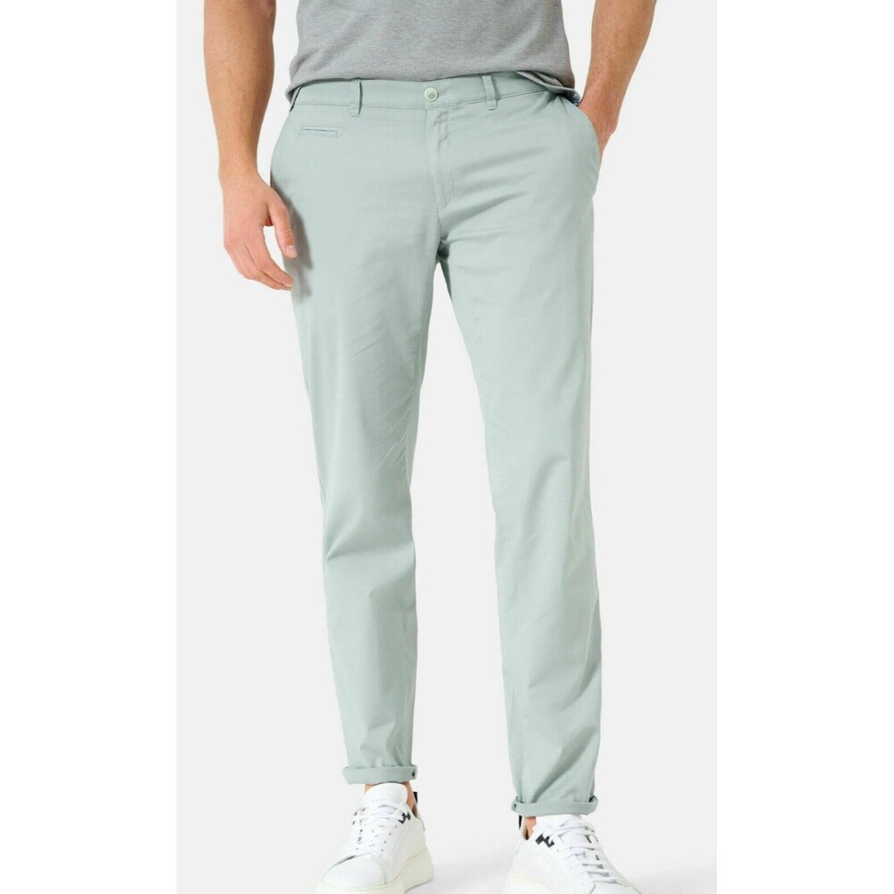 BRAX Fabio Summerlight Flex Cotton Trouser Pant In Micro Dot Mint Sz 40/32 New